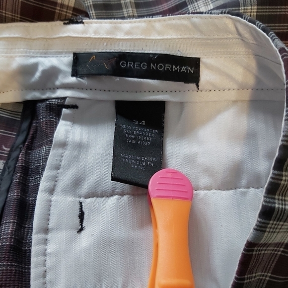 𝅺🍄3/50$🍄 Greg Norman plaid golf casual bermuda size 34 - Picture 7 of 7